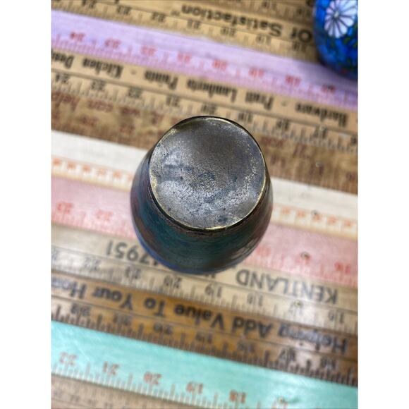 Japanese CLOISONNE Enamel on Bronze Vase & Ginger Jar Period Floral - Picture 8 of 15